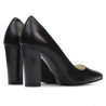 Women stylish, elegant shoes 1261 black satinat