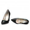 Women stylish, elegant shoes 1261 black satinat