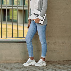 Women sport shoes 6015 white pearl combined