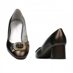 Women stylish, elegant shoes 1274 brown pearl