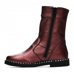 Children knee boots 3019 bordo pearl