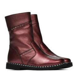 Children knee boots 3019 bordo pearl
