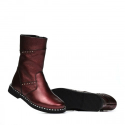 Children knee boots 3019 bordo pearl