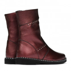 Children knee boots 3019 bordo pearl