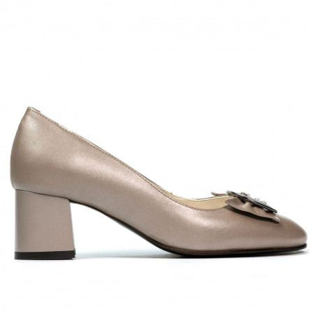Women stylish, elegant shoes 1274 cappuccino pearl