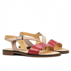 Women sandals 5070 red+pudra