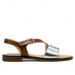 Women sandals 5070 brown+silver