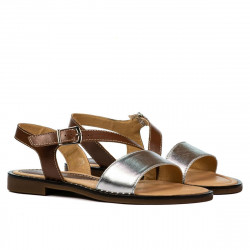 Women sandals 5070 brown+silver