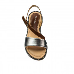 Women sandals 5070 brown+silver