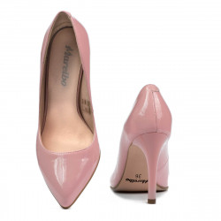 Women stylish, elegant shoes 1276 patent pink