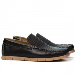 Men loafers, moccasins 912 black