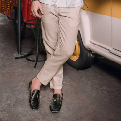 Men loafers, moccasins 863 black