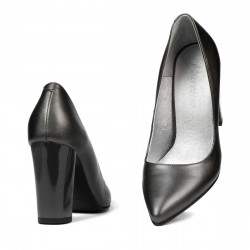 Women stylish, elegant shoes 1261 gray pearl