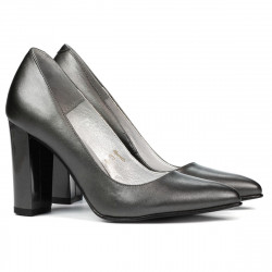 Women stylish, elegant shoes 1261 gray pearl