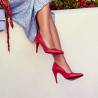 Women stylish, elegant shoes 1246 red