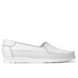 Women loafers, moccasins 6023 white