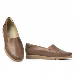 Women loafers, moccasins 6023 cappuccino