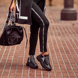 Women sport shoes 6015 black combined