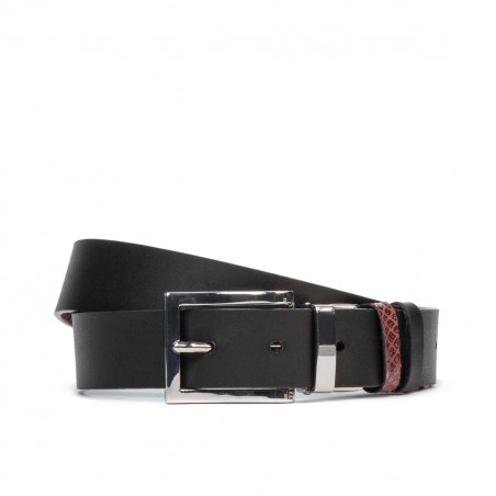 Women belt 19m black+piton bordo (bicolored)
