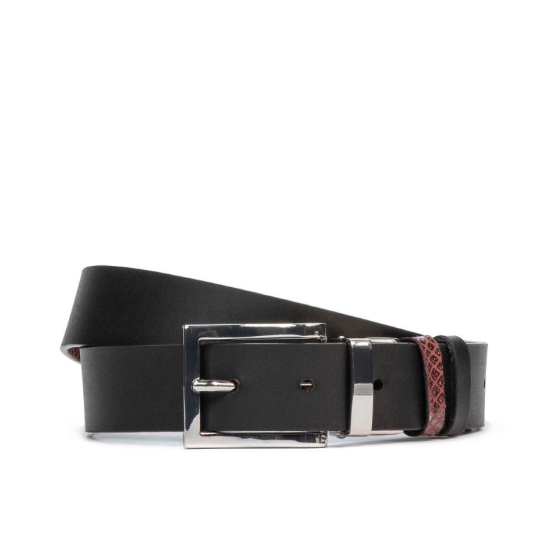 Women belt 19m black+piton bordo (bicolored)