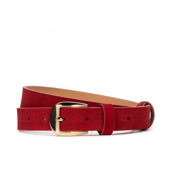 Women belt 01m red velour