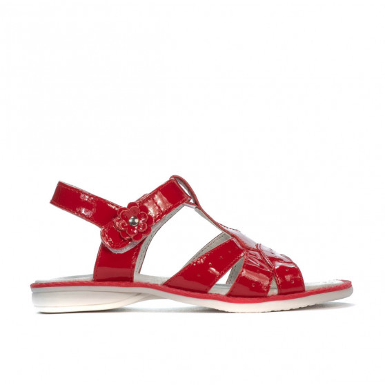 Small children sandals 18c patent red