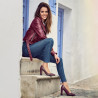 Women stylish, elegant shoes 1261 piton bordo