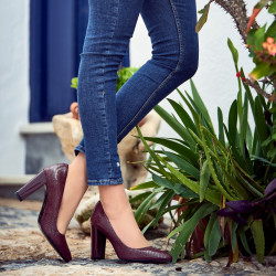 Women stylish, elegant shoes 1261 piton bordo