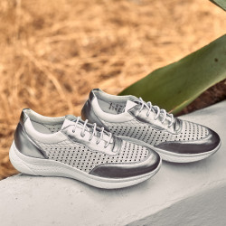 Women sport shoes 6024 silver+white