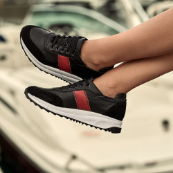 Women sport shoes 6030 black+red