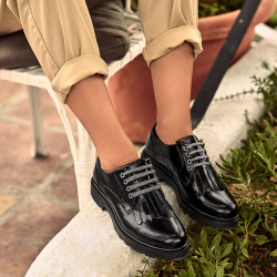Women casual shoes 6025 patent black