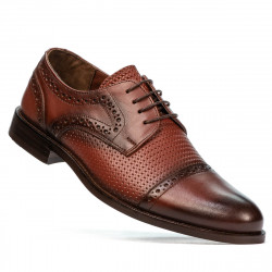 Men stylish, elegant shoes 880 a cognac combined