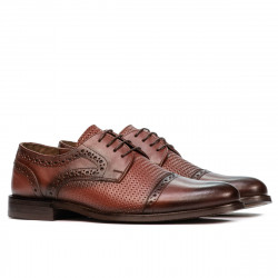 Men stylish, elegant shoes 880 a cognac combined