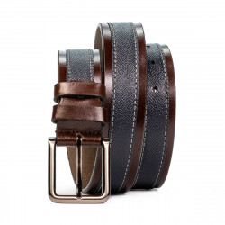 Men belt 18b brown+biz indigo