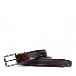 Men belt 18b brown+biz indigo
