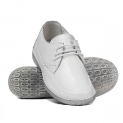 Women loafers, moccasins 672s white