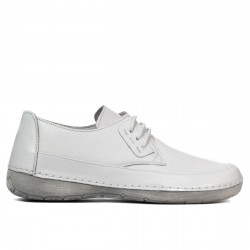 Women loafers, moccasins 672s white