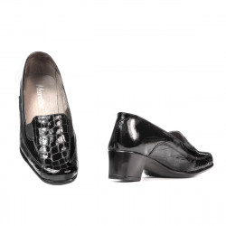 Women casual shoes 614 croco patent black