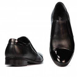 Men stylish, elegant shoes 740 patent black combined