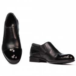 Men stylish, elegant shoes 765 patent black combined