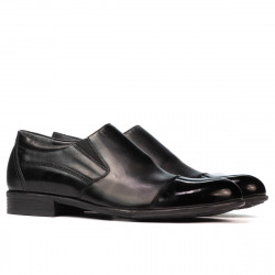 Men stylish, elegant shoes 765 patent black combined