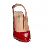 Women sandals 1236 patent red satinat