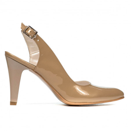 Women sandals 1236 patent beige