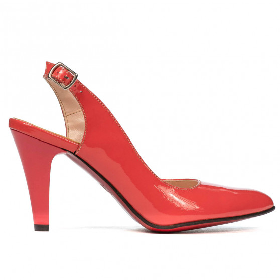 Women sandals 1236 patent red coral