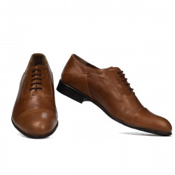 Men stylish, elegant shoes 762 brown 