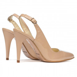 Women sandals 1249 patent ivory