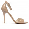 Women sandals 1238 patent beige pearl