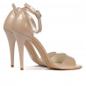 Women sandals 1238 patent beige pearl