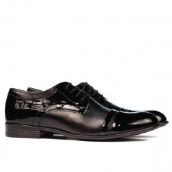 Men stylish, elegant shoes 763 patent black combined