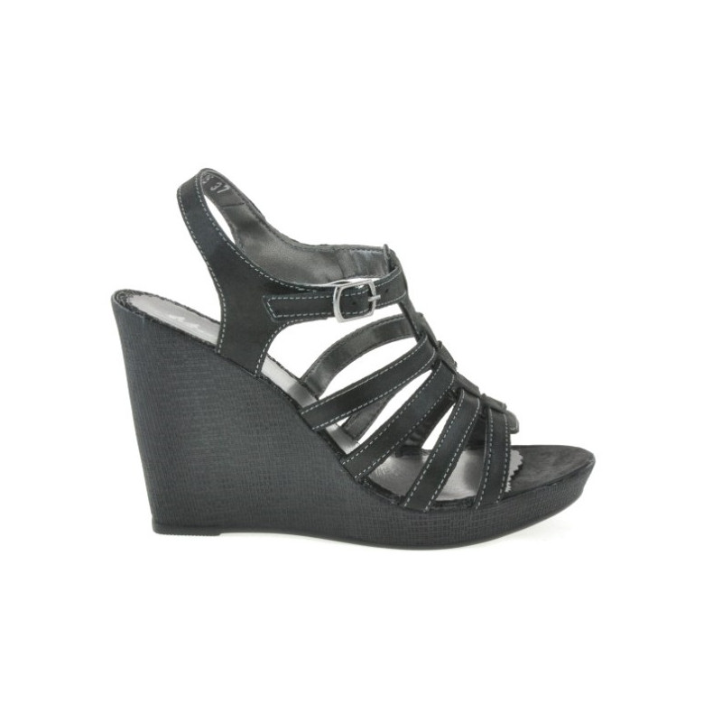 Women sandals 575 black satinat